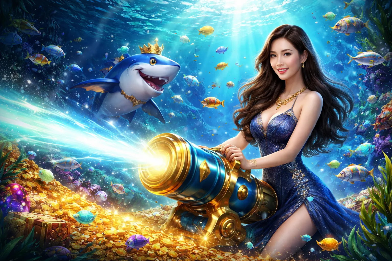 Hình ảnh chính trò chơi bắn cá f8bet2a với đại dương sống động